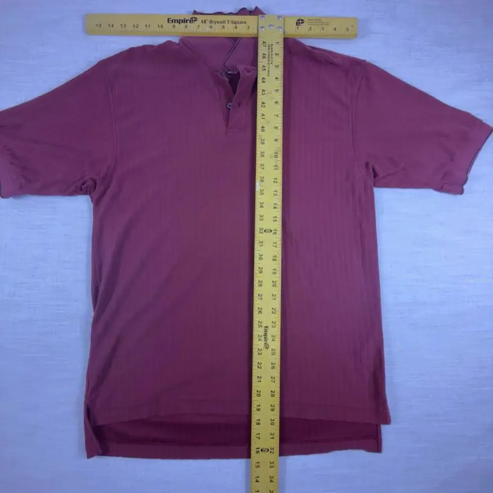 Nike Golf Dri-Fit Polo Shirt Men's Size Large Red Striped